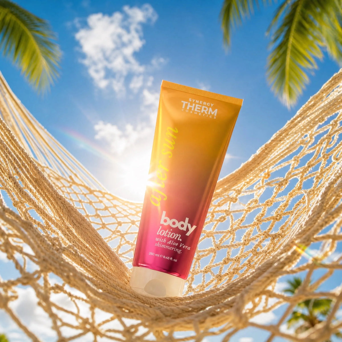 After Sun Body Lotion, Loțiune calmantă cu Aloe Vera pentru pielea expusă la soare, efect răcoritor și hidratant, 250ML