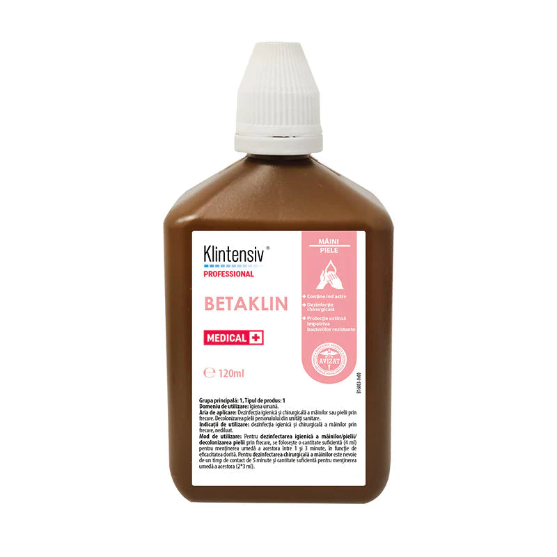 Betaklin® Dezinfectant maini si tegumente cu iod povidona - 120 ML
