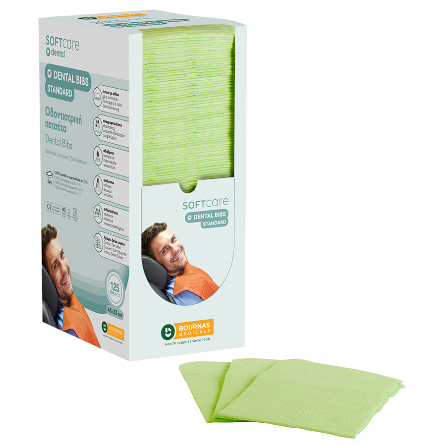 Bavete Soft Care Standard 2 straturi cu dispenser 33x45 cm - Verde (125 bucati)