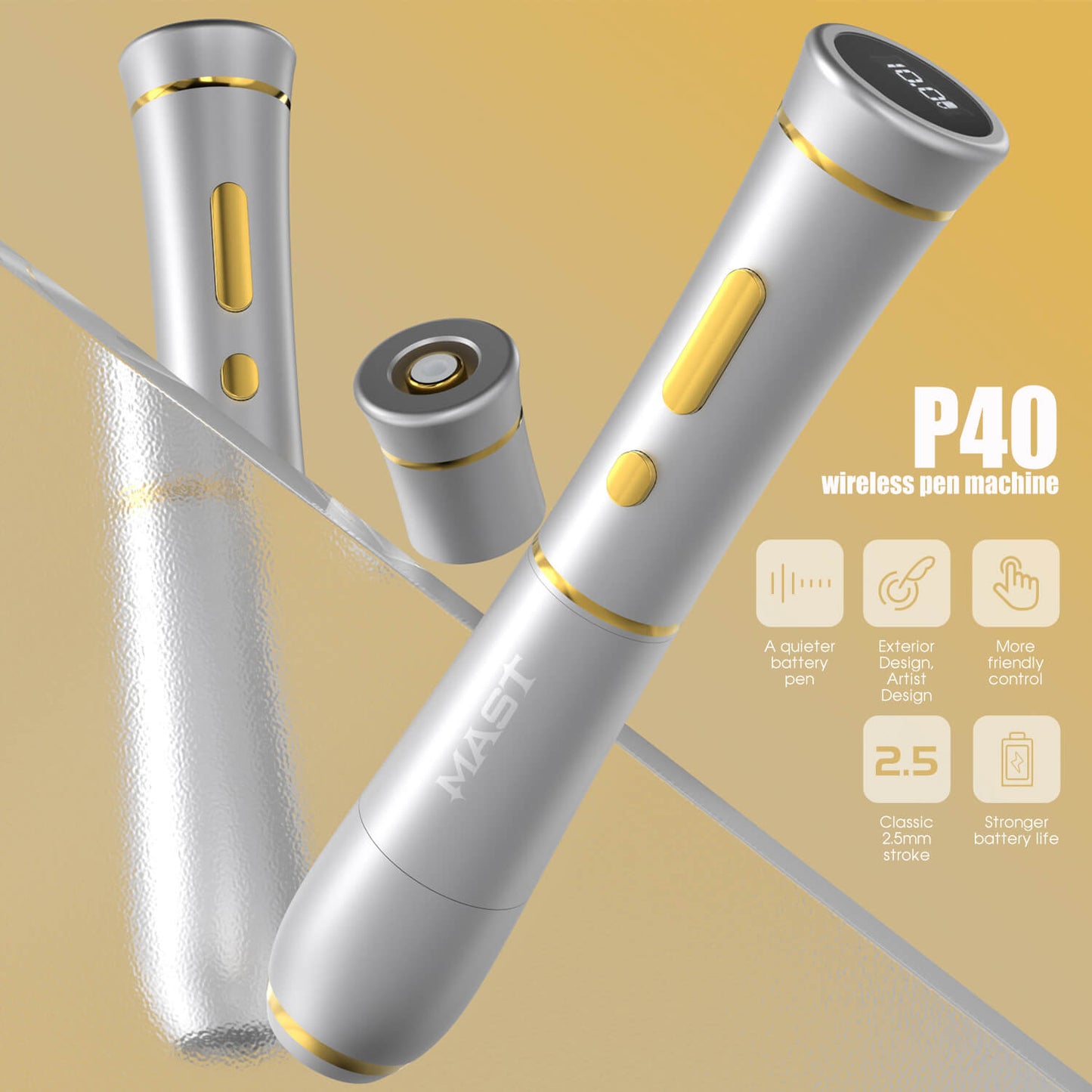 Aparat micropigmentare wireless MAST P40, roz