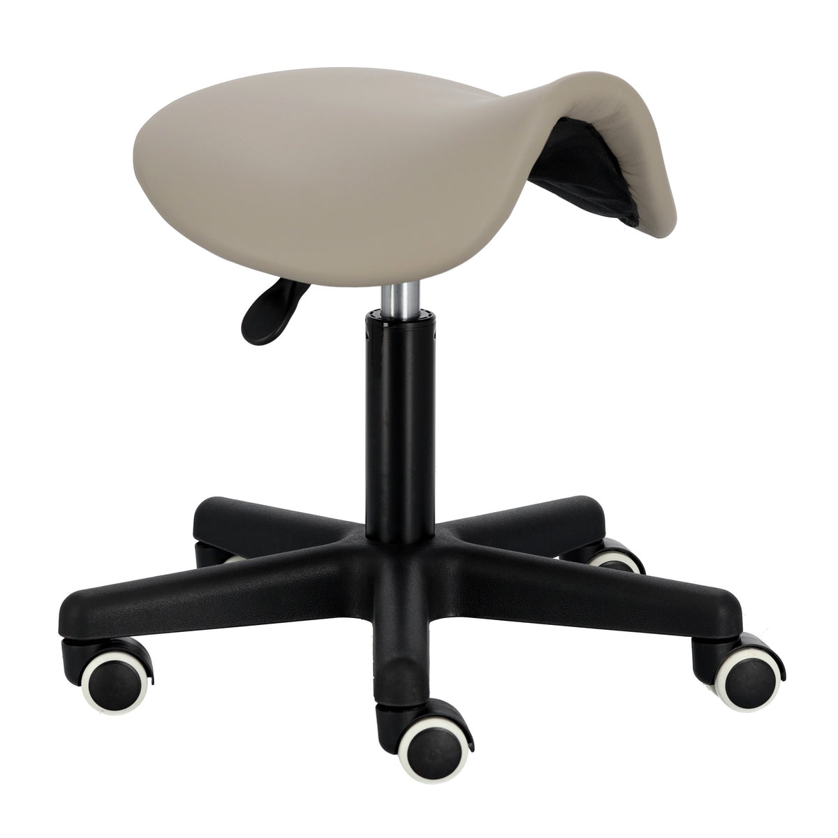 Taburet cosmetic rotativ, scaun de frizerie, rotund, inaltime reglabila, gri