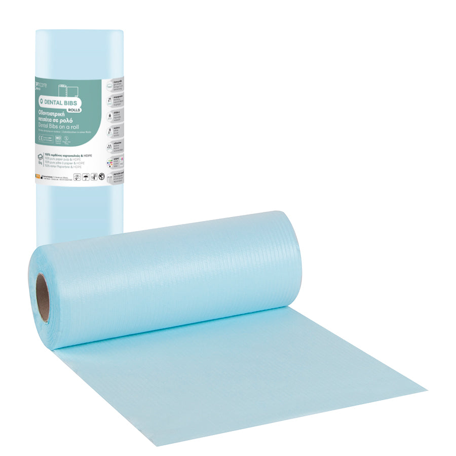 Bavete Dentare pe Rola Soft Care Standard 29 x 38 cm – Albastru Deschis (132 bucati)