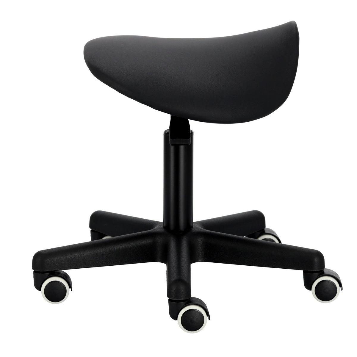 Taburet cosmetic, hoker de frizerie, scaun rotativ rotund, reglabil, negru