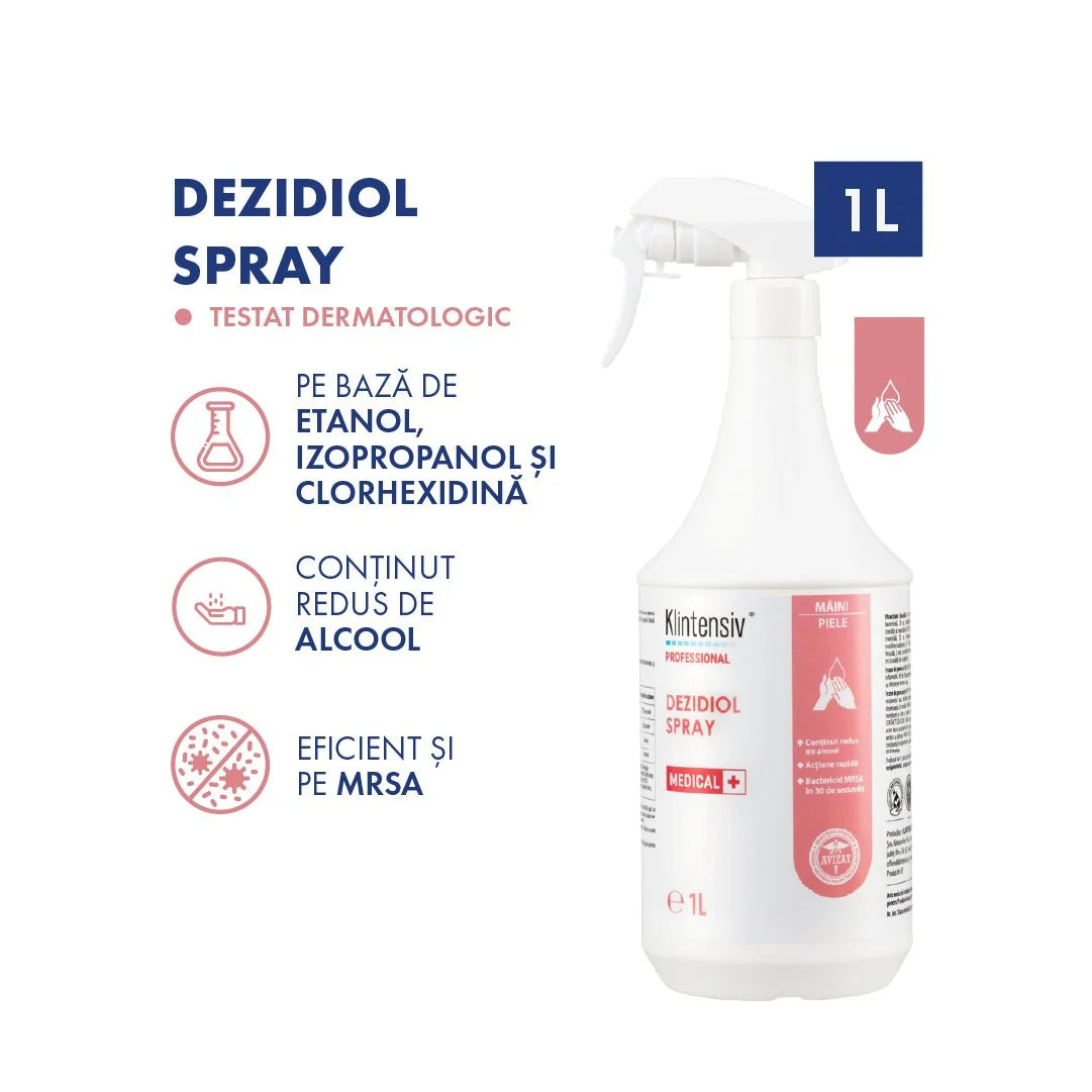 Dezidiol® Spray Dezinfectant maini si piele cu doi alcooli și clorhexidină 1000ML