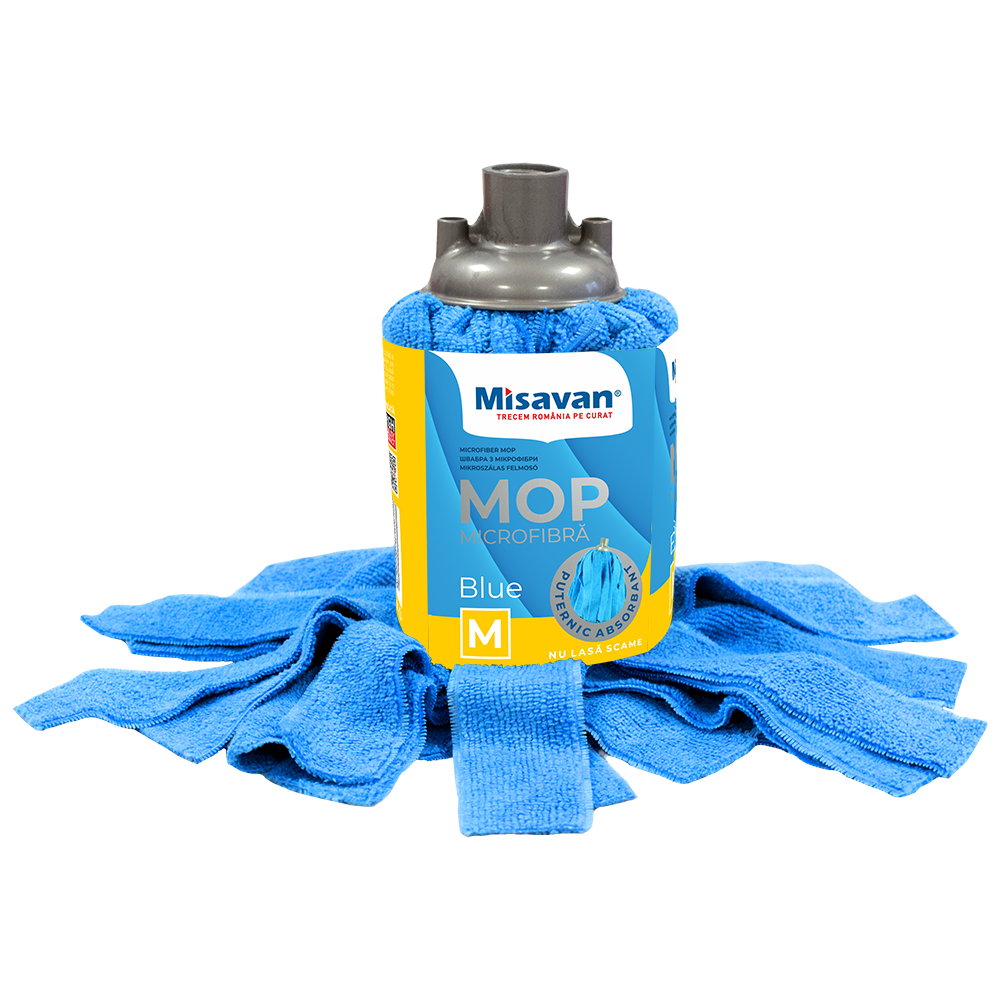 Rezerva mop Misavan, microfibra, marime M, ALBASTRU