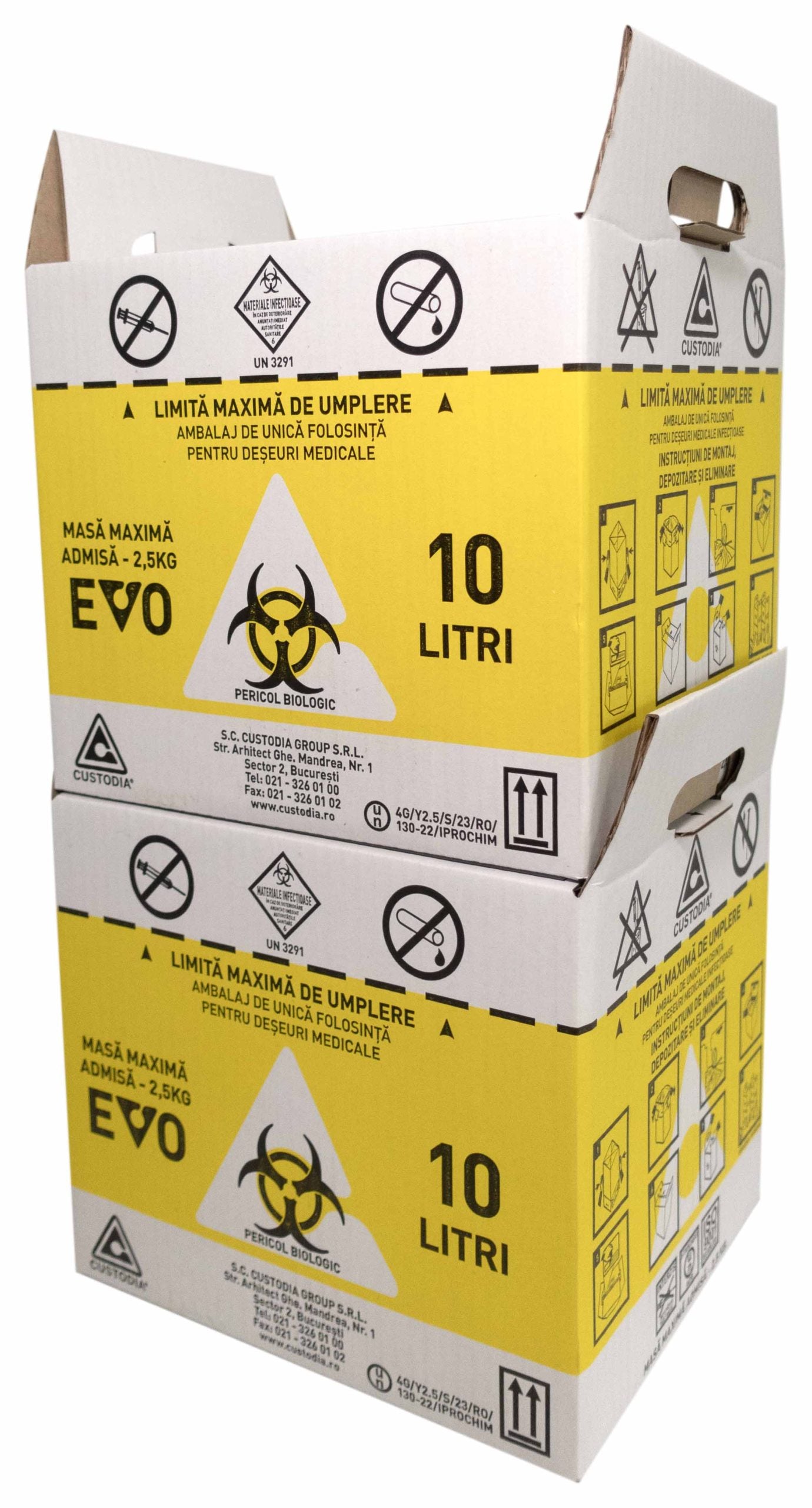 Cutii din carton pentru deșeuri infecțioase