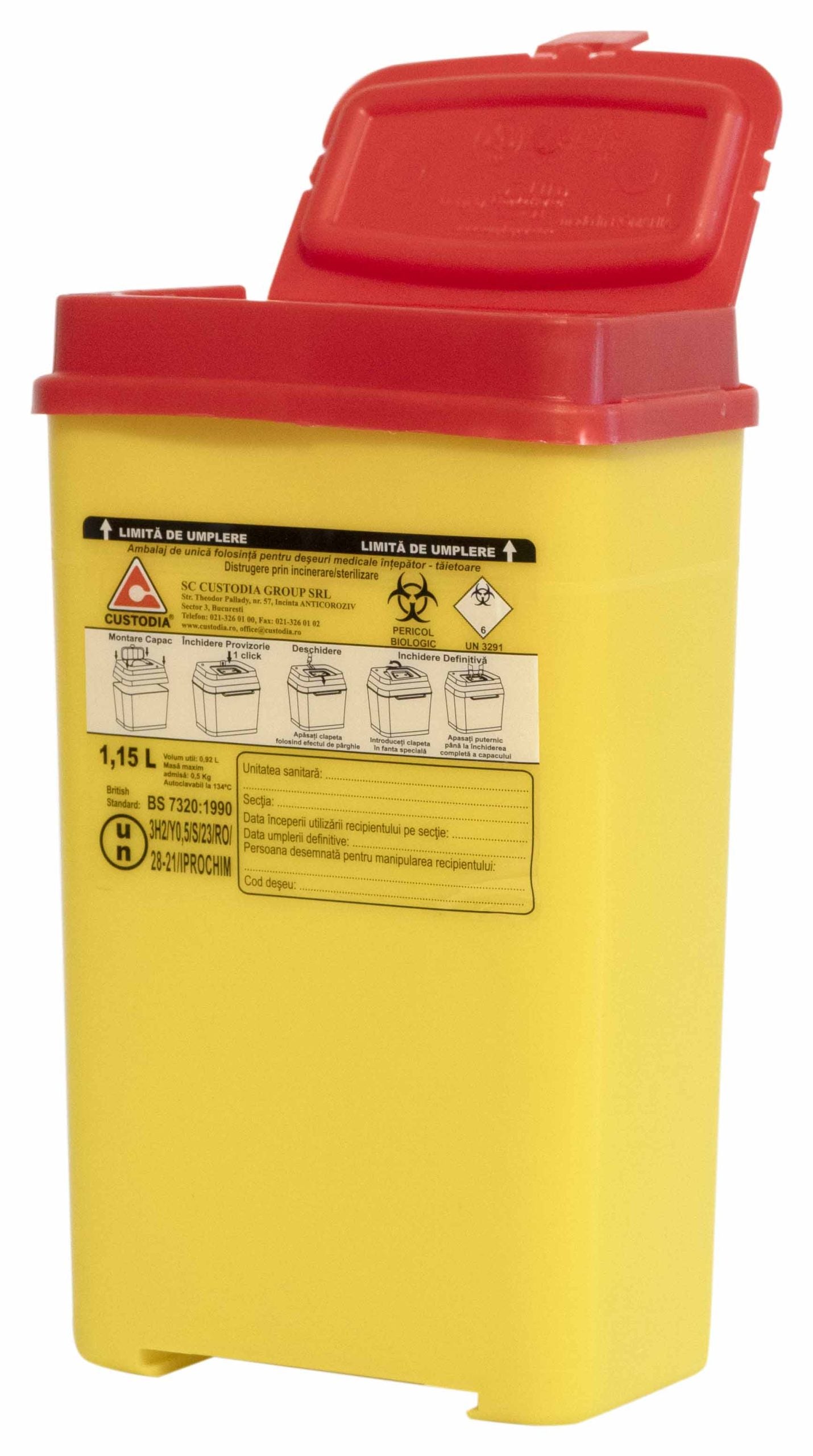 Recipient plastic deseuri taioase