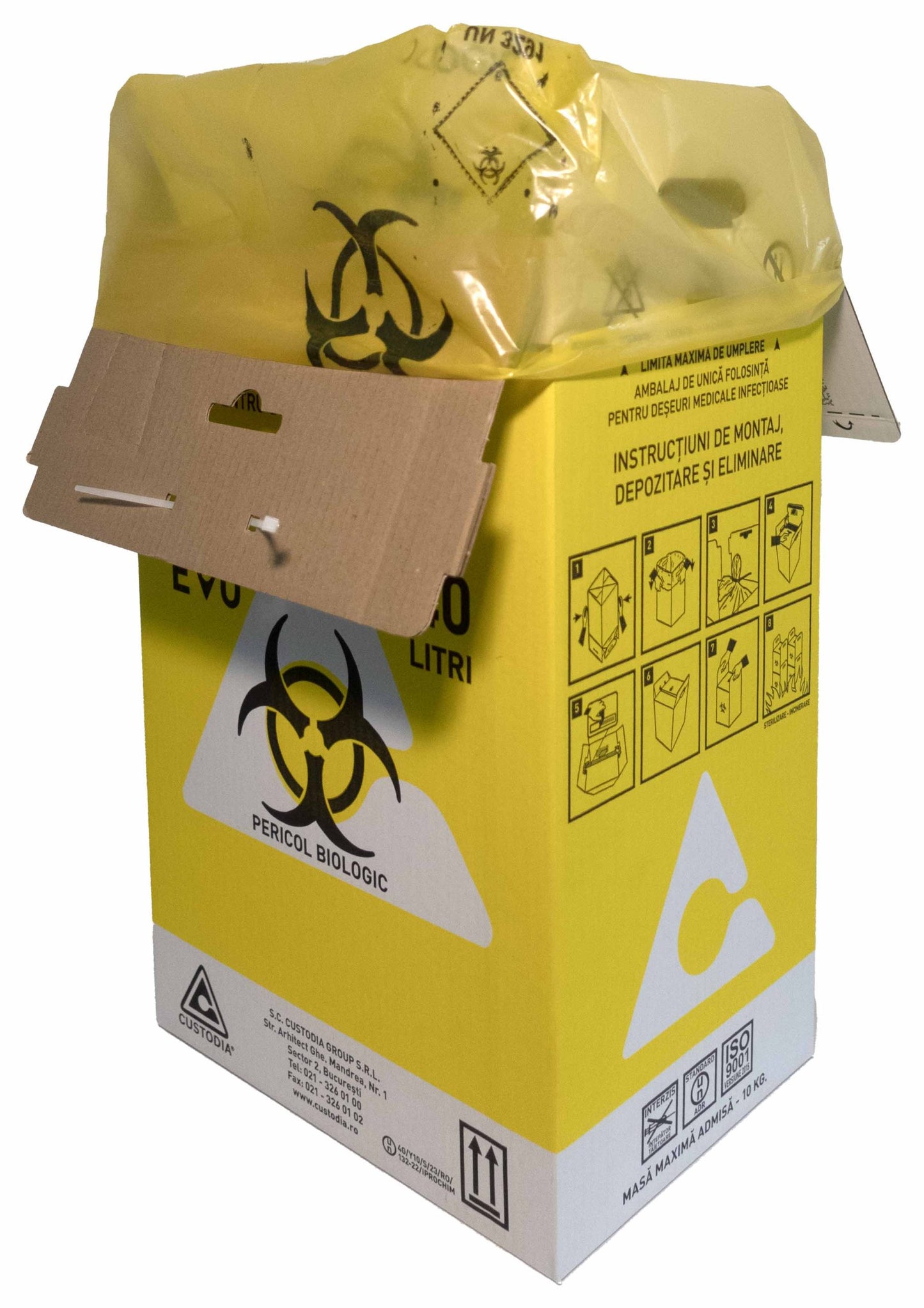 Cutii din carton pentru deșeuri infecțioase