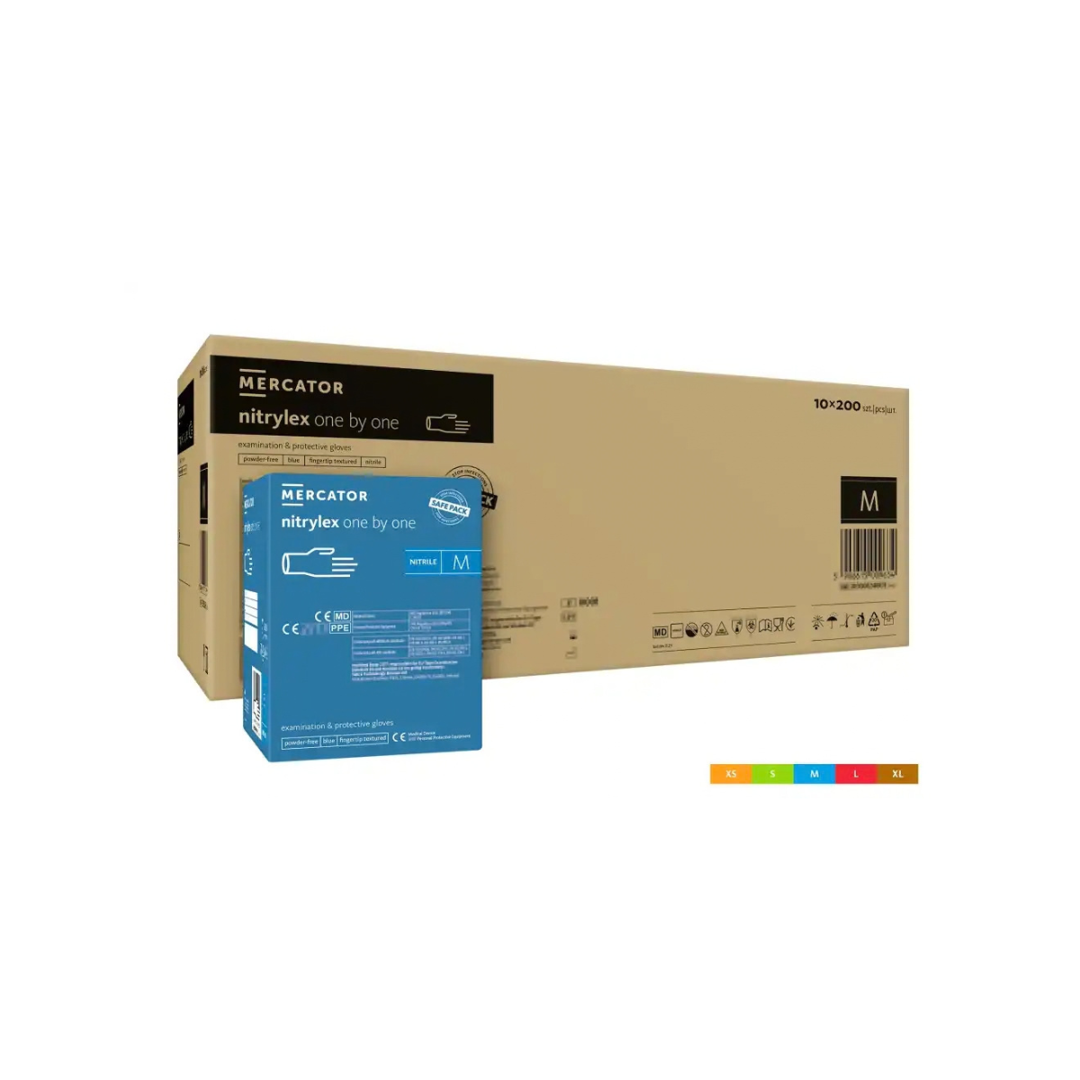 MERCATOR Nitrylex One by One – mănuși nitril, albastre, 200 buc./cutie, L