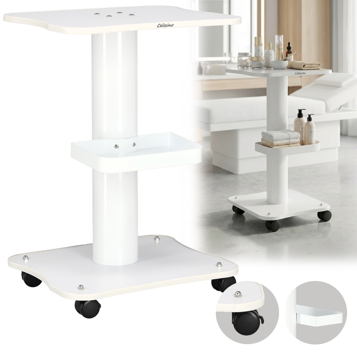 Ucenic cosmetic și de frizerie pentru salon, cărucior mobil pe roți, masă universală pentru aparate cosmetice, dulăpior salon
