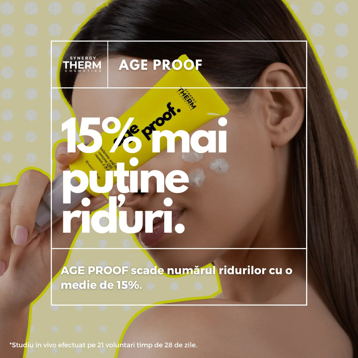 Cremă față antirid, Age-Proof, cu Coenzima Q10, Acid Hialuronic, Vitamina A, Hydromanil și Ulei de Avocado