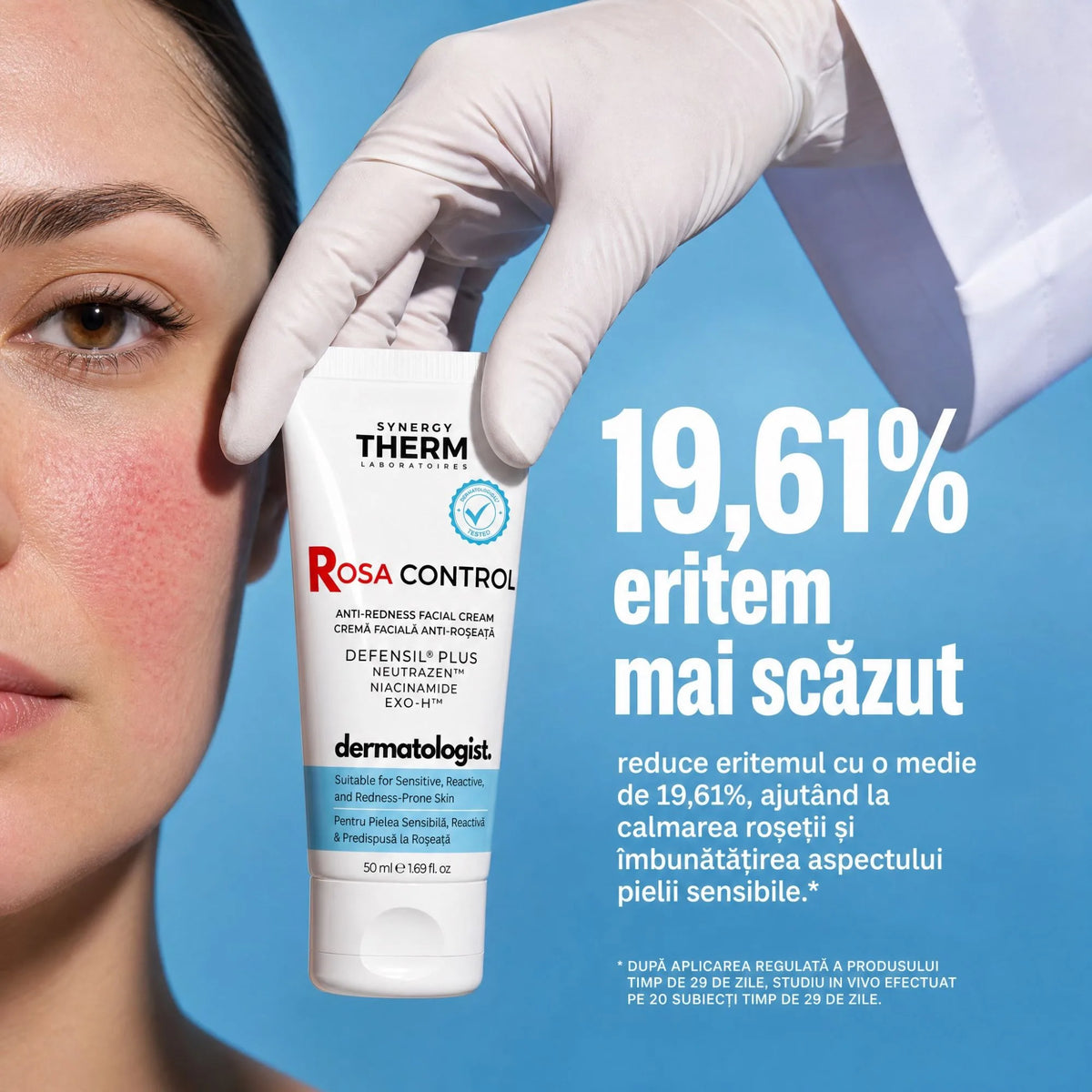 Cremă anti-roșeață – Rosa Control – pentru tenul sensibil și predispus la rozacee 50 ml