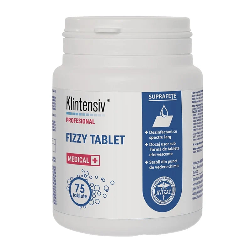 Klintensiv® Fizzy Tablet Dezinfectant Efervescent Multifuncțional, 75 bucati