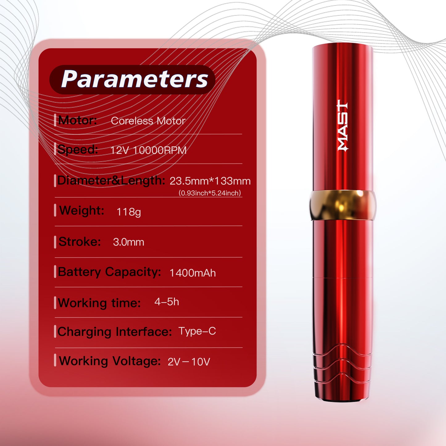 Aparat micropigmentare MAST P10 PRO , 2 baterii