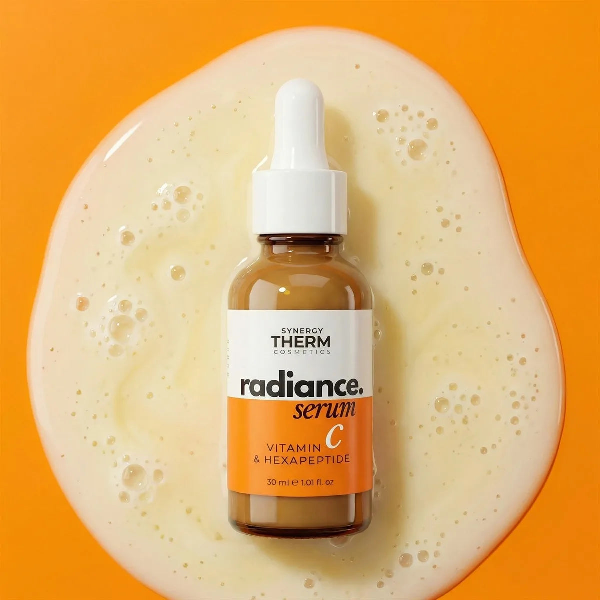 Ser iluminator și antioxidant cu Vitamina C, Radiance Serum, cu Vitamina C lipozomală și Hexapeptide