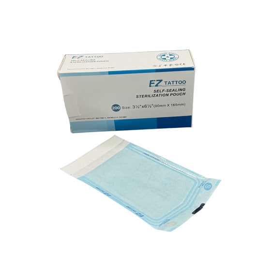 Pungi sterilizare autoclav EZ TATTOO 90x165mm, set 200 buc