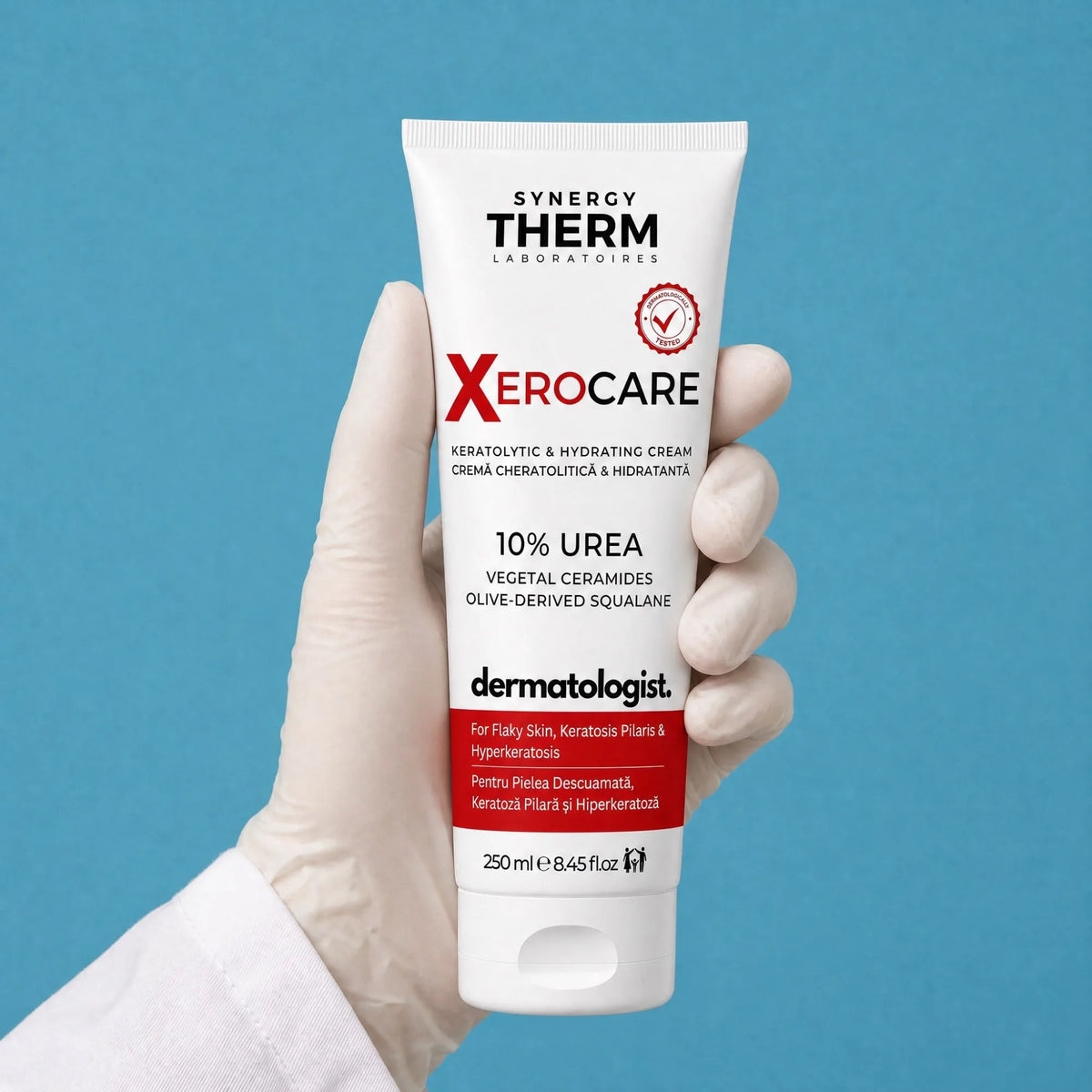 Xerocare Cremă Hidratantă Și Ușor Keratolitică Cu 10% Uree, Ceramide Vegetale Și Squalan Din Măsline – 250ml