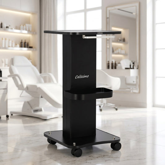Ucenic cosmetic și de frizerie pentru salon, cărucior măsuță pe roți pentru aparate cosmetice, dulap universal MDF și plastic