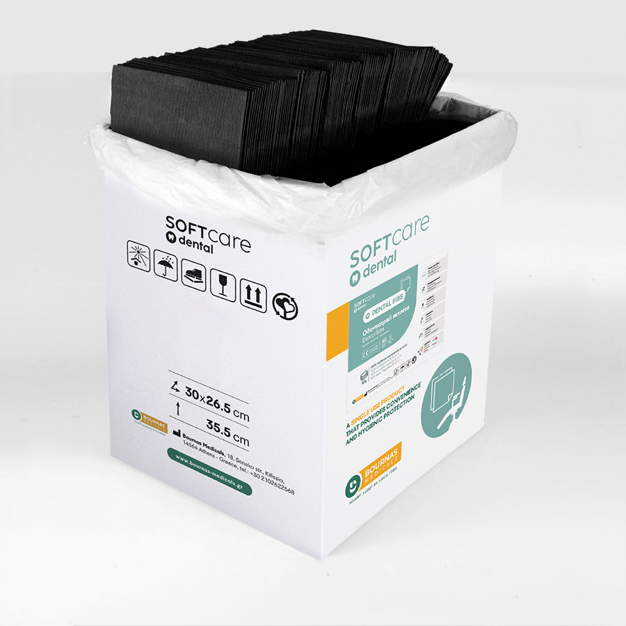 Bavete Soft Care Standard 2 straturi 33x45 cm - Negru (500 bucati)