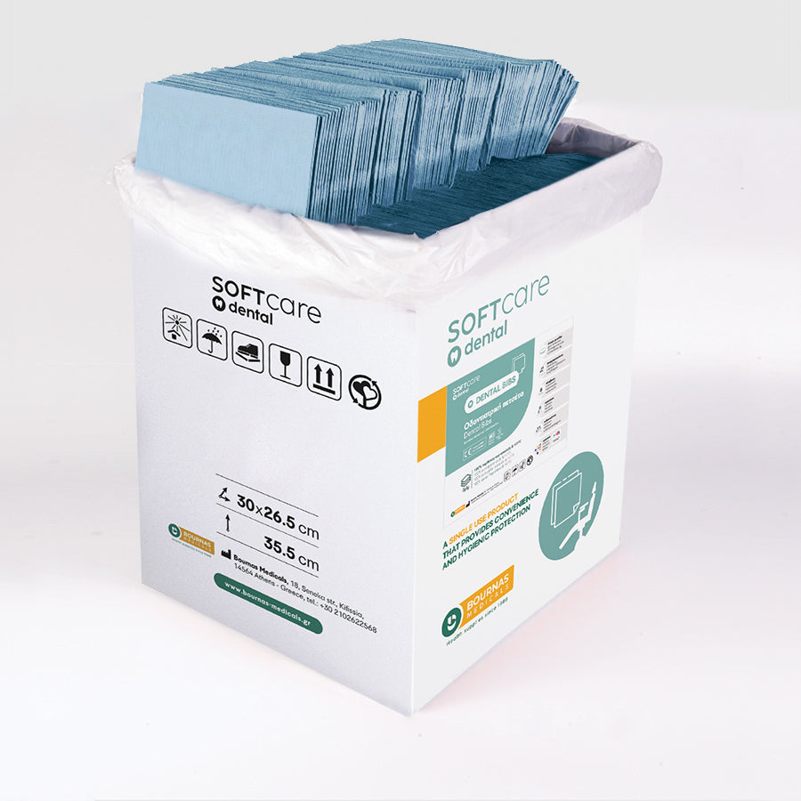 Bavete Soft Care Standard 2 straturi 33x45 cm - Albastru deschis (500 bucati)