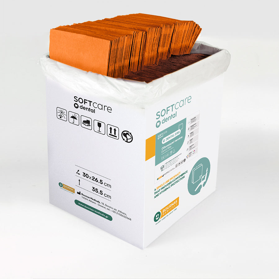 Bavete Soft Care Standard 2 straturi 33x45 cm - Portocaliu (500 bucati)