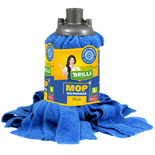 Rezerva mop Brilli, microfibra, marime L, Blue