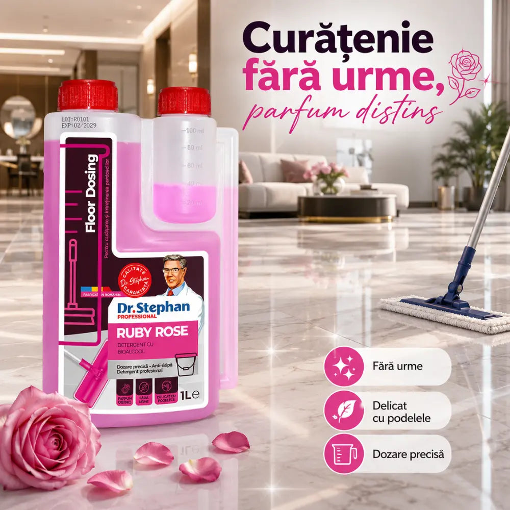 Detergent pardoseli profesional cu dozare precisa Dr. Stephan Ruby Rose 1L