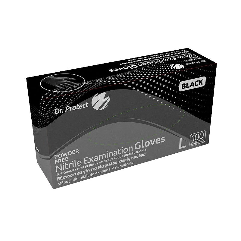 Manusi Examinare Nitril Negre Nepudrate Dr.Protect