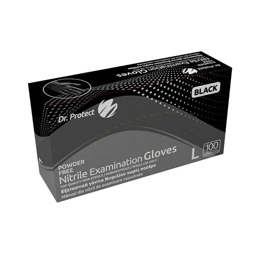 Manusi Examinare Nitril Negre Nepudrate Dr.Protect