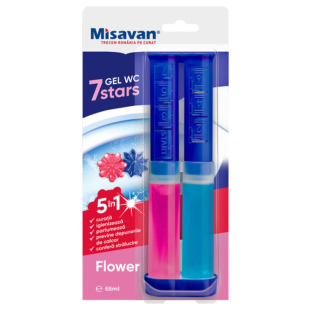 Odorizant gel toaleta Misavan 7Stars, Flower, 65ml