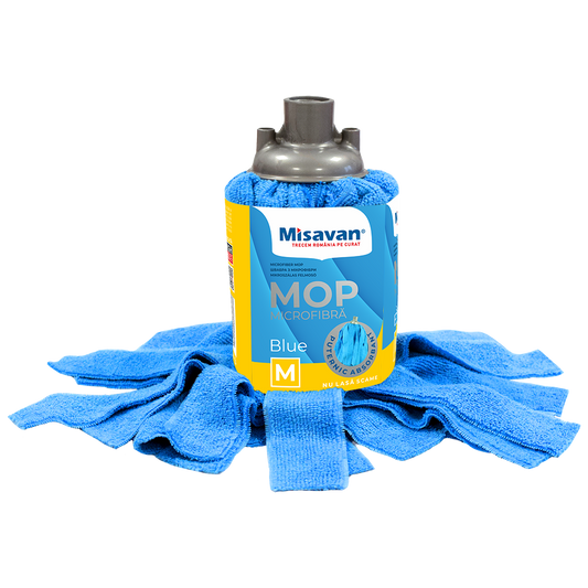 Rezerva mop Misavan, microfibra, marime M, ALBASTRU