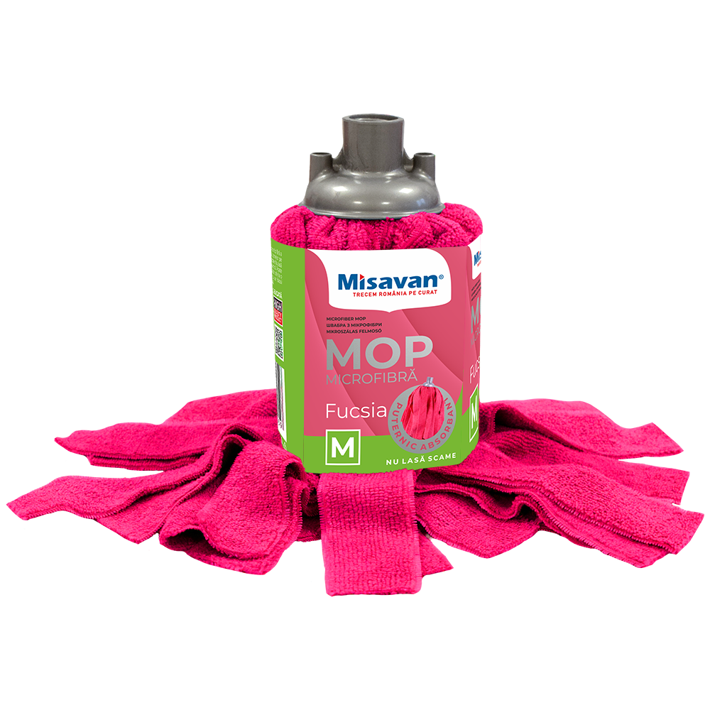 Rezerva mop Misavan, microfibra, marime M, FUCSIA
