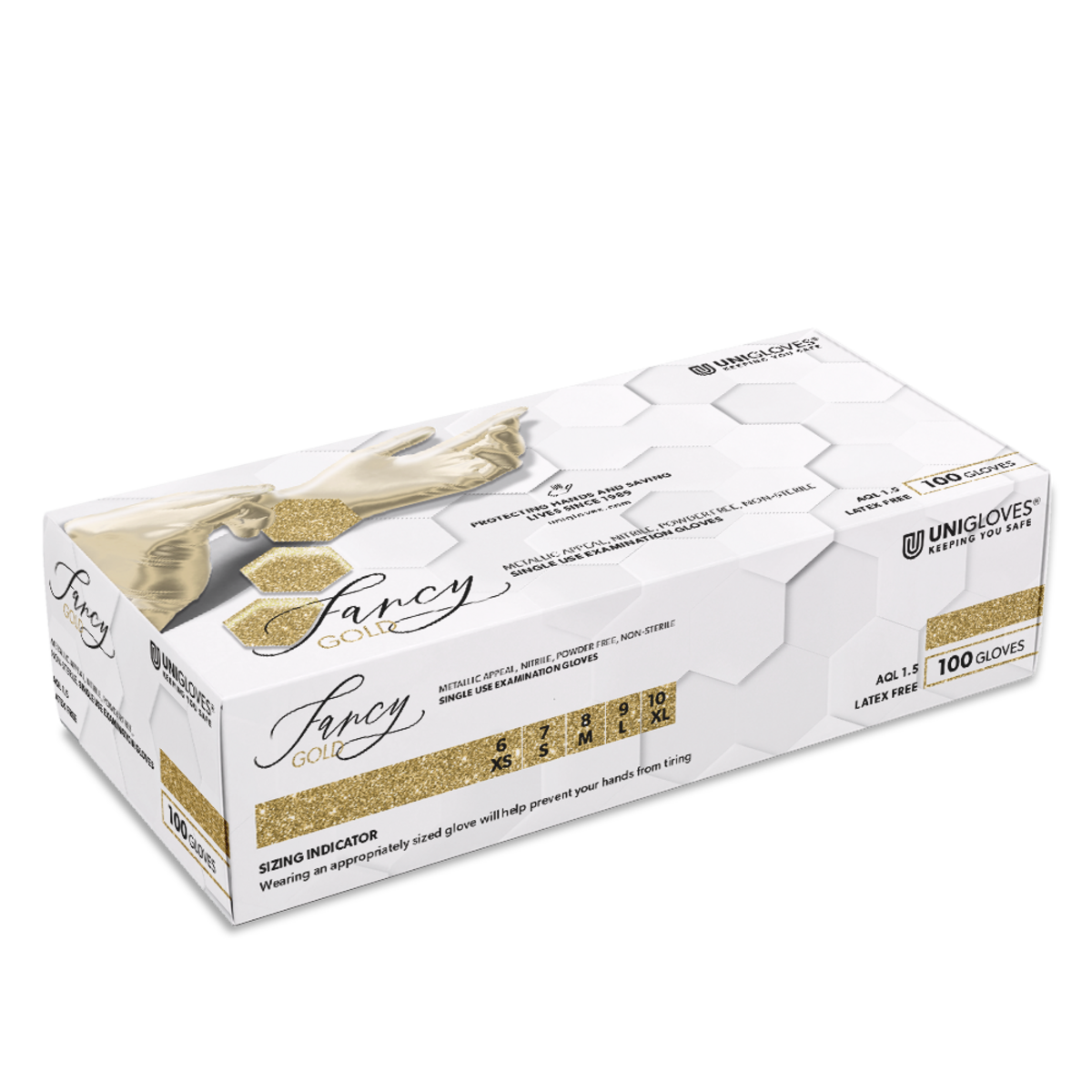 Manusi nitril Unigloves FANCY GOLD , uz medical si profesional