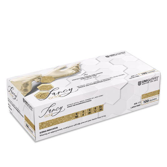 Manusi nitril Unigloves FANCY GOLD , uz medical si profesional