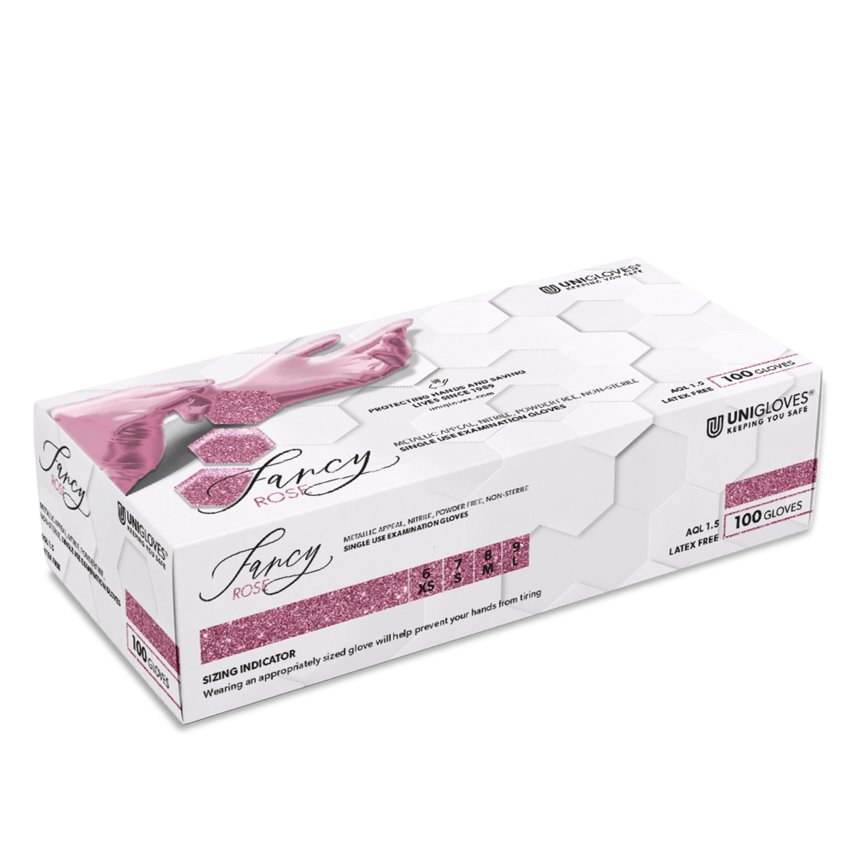 Manusi nitril Unigloves FANCY ROSE , uz medical si profesional